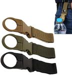 3 pcs Outdoor Bottle Holder Belt Water Bottle Holder Clip,Backpack Tape Keychain Carabiner Hanging Gear Nylon Webbing Buckle Strap Clip with Water Bottle Holder Hook for Cycling Camping Hiking Outdoor Traveling