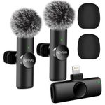 Nefuo 2 Pack Professional Wireless Lavalier Microphone for iPhone, iPad, Crystal Clear Sound Quality with Noise Reduction Lapel Microphone Plug-Play for Interview Video Podcast Vlog YouTube TikTok