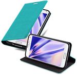 cadorabo Book Case works with Samsung Galaxy S5 MINI / S5 MINI DUOS in PETROL TURQUOISE - with Magnetic Closure, Stand Function and Card Slot - Wallet Etui Cover Pouch PU Leather Flip