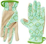 Digz Planter Pro Women's Gardening Gloves and Work Gloves with Touch Screen Compatible Fingertips, Geometric Pattern, Large