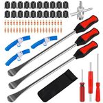 YINGJEE 14.5" Tire Spoons 70Pcs Motorcycle Dirt Bike, Tire Changing Tools Iron Set Lawn Tractor Bicycle, Tire Spoon Lever Tire Removal Tool Changer Kit for Lawn Mower with Valve Tool Valve Cores…