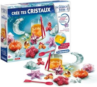 Clementoni - Science & Jeu : Crée tes Cristaux - Cristaux Colorés avec des Formes Merveilleuses - Coffret Science pour Enfant - Expérience Scientifique - Fabriqué en Italie - Dès 8 ans - 52442
