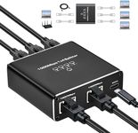 ZANZER Ethernet Splitter 1 to 4 High Speed 1000Mbps,RJ45 Socket LAN Splitter with USB C Power Cable,[4 Devices Share Network],Gigabit Ethernet Splitter for Ethernet Cat 8/7/6/5/5e Cable (1 to 4)