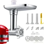 Stainless Steel Meat Grinder Attachments for KitchenAid Mixers, Meat Grinder, Sausage Stuffer, Perfect Grinder Attachment for KitchenAid, Dishwasher Safe(Machine/Mixer Not Included)