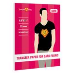Inkjet Printable Dark Fabric Iron-On Heat Transfer Paper for Custom T-shirts, Totes, Bags, 8.5x11 Inch 25 Sheets by Transfer Master