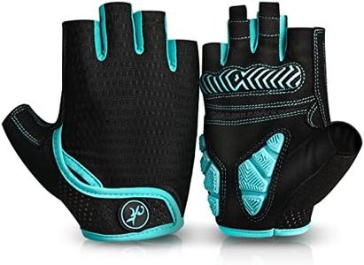 BIKINGMOREOK Bike Gloves Cycling Gloves,5MM Shock-absorbing Gel,Ultra Ventilated Bicycle Gloves for Mountain Road Biking,Camping,Training,Outdoor Sports-for Men Women Blue-L