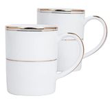 DANKOTUWA, world-class tableware Luxury Porcelain 24K Gold Coffee Mugs | Tea Cups. Vegan | Scratch Resistant | Hard Chip Resistant. Dishwasher Safe. Set Of 2 (250 Ml, Infinity Gold)