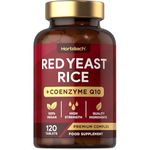 Red Yeast Rice CoQ10 | 120 Tablets | High Strength Complex with Monacolin K and Coenzyme Q10 | Suitable for Vegans | by Horbaach