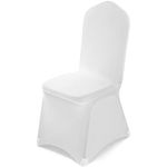 White 100 Pcs Spandex Polyester Elastic Chair Covers for Party Folding Chair Wedding Party Dining Banquet Chair Covers