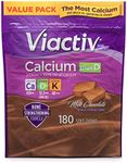 Viactiv Calcium Plus Vitamin D Supplement Soft Chews, Brown, Milk Chocolate, 180 Count