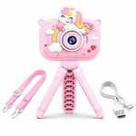 Toy Imagine Unicorn Design Kids Digital Camera with Tripod 48MP HD Photos & 1080P Video Recording Filters,Frames & Inbuilt Games Birthday Gift for Boys & Girls Age 6–12 (Assorted) Card Not Included