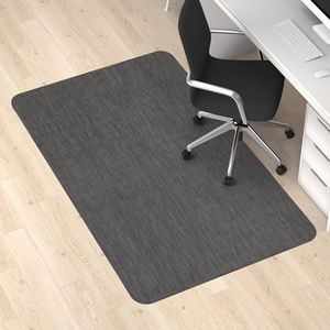 Blvornl Office Chair Mat for Hardwood Floor and Low Pile Carpet, 47.2"x 60" Desk Chair Mat for Hard Wood, Anti-Slip Hard Floor Protector Rolling Chair Mats, PVC Mat Desk Rug for Home, Black