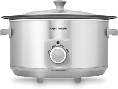 Morphy Richards 6.5L Aluminium Slow Cooker – Sear & Stew, Stainless Steel