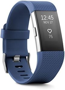 Fitbit Charge 2 Health and Fitness Tracker, Large - Blue Silver