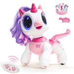 SGILE Unicorn Toy for Girls Robot Pet for Kids age 3 4 5 6 7 8 Years with Music Dance and Gesture Sense Control, Preschool STEM Learning Toy Gift for Toddler Pink