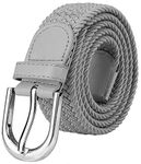 ZORO Stretchable Woven Fabric Belt For Men & Women, Fits On Upto 40 Inches Waist Size, Hole Free Design - Grey