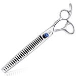 JASON 8" 26 Teeth Chunkers Shears for Dogs Ergonomic Dog Grooming Scissors Texturizing Blending Thinning Shears Pets Trimming Kit with Offset Handle