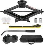 Car Jack Kit 2.5 Ton (5512 lbs) with Rubber Jack Pad,Emergency Kit Tire Changing Kit for Car SUV MPV