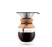 Bodum 11682-109 8 Cup Double Wall Pour Over Coffee Maker with Cork Grip, 34 oz