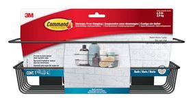 Command Bath Shower Caddy, Matte Black - 1 Caddy + 4 Water-Resistant Strips - Bathroom Shower Storage Organiser, Bath Shelf, Damage Free Hanging - Holds up to 3 kg