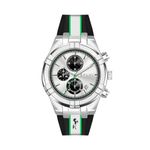 Sylvi NitroNeon Sports Chronograph Wrist Watch for Men | Racing Sports Watch | Water-Resistant Analog Silicone Strap Watches for Men | Anolog Chronograph Watch with Date Display (Silver-Green)