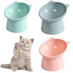 3pcs Raised Cat Bowl，Elevated Cat Feeding Bowls with Stand，Anti Vomit Cat Food Bowl，Cat Feeder Food Water Bowl Cat Dishes 15° Tilted Raised Cat Feeder