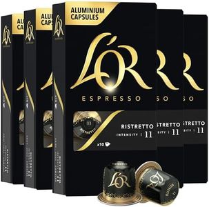 L'OR Espresso Capsules, 50 Count Ristretto, Single-Serve Aluminum Coffee Capsules Compatible with the L'OR BARISTA System & *Nespresso Original Machines