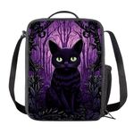 HELLHERO Black Cat Lunch Bag for Girls 6-8 8-10 Reusable Lunchbags Insulated Lunch Boxes Cooler Bags Picnic Organizer Snacks Containers for Adults Kids Teen Office School Workout Picnic Camping