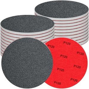 20 Pcs 6 Inch Sanding Sponge Disc Set, 120 Grit Hook and Loop Foam Sanding Pads, Washable Reusable Sandpaper Assortment for Random Orbital Sander, Wood, Metal, Auto, Wet Dry Finishing