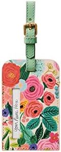 RIFLE PAPER CO. Luggage Tag | for Suitcase and Luggage, Travel Must Have Accessory for Women, Bag Tags Printed in Full Color with Foil Stamped Logo, (4.33" L × 2.75" W), Garden Party