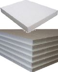 5 Small White Rigid Polystyrene Foam Sheets Boards Slabs - Size 600mm Long x 400mm Wide x 25mm Thick - EPS70 SDN Floor Insulation Sheeting Packing Void Loose Fill Filler Protective