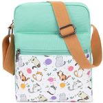 H HIKKER-LINK Cute Cat Crossbody Bag Kids Purse Messenger Bags for Girls Women Canvas Shoulder Bag (Water Blue - Cat)