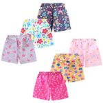 Kidbee Boys & Girls Cotton Casual Shorts Printed (Pack of 6) (9-10 Years, Girls-Color-6pc-SRT-426)