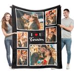 Easycosy Couple Gift Ideas Custom Blankets with Photos Text Personalized Blanket for Girlfriend Boyfriend Valentines Gifts Customized Birthday Anniversay Picture Gift for Her Him