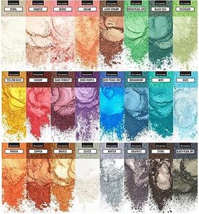 Mica powder - Soap Making Kit - Powdered Pigments Set - Soap making dye - 24 colouring - Hand Soap Making Supplies - Resin Dye - Mica Powder Organic for Soap Moulds - Bath Bomb Dye Colourant - Makeup Dye
