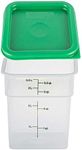 Cambro 4SFSPP190 4 Qt. Translucent Container with SFC2452 Kelly Green Lid, 4Quart