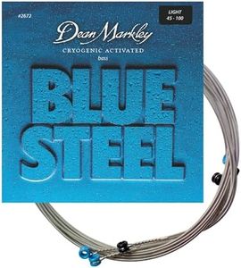 Dean Markley Electric Bass Guitar Strings 2672 Blue Steel Electric Long Scale 45-100 Light Gauge, Cryogenically Processed for Longer Life