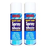 2x 300ml Heavy Duty Glue Spray Adhesive Card Paper Carpet Leather Vinyl Fabric