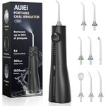Water Flosser Pick for Teeth & Braces, 300ML Cordless Power Dental Flossers with 8 Jet Tips, Oral Irrigator 5 Use Modes, IPX7 Waterproof, Portable for Home Travel