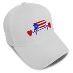 Speedy Pros Baseball Cap Puerto Rico Flag Lifeline Embroidery Acrylic Dad Hats for Men & Women Strap Closure White One Size