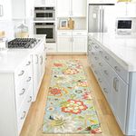Lahome Floral Kitchen Runner - 2x8 Runners for Hallways Non-Slip Washable Soft Runner Rug Throw Low-Pile Entryway Laundry Room Rug Runner Paisley Print Carpet Runner for Bedroom Living Dinning Room