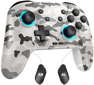Wireless Switch Controller - Enhanced Bluetooth Controller with Hall Joysticks/Macro/6-Axis Gyro/Vibration/Turbo - No Stick Drift - Work for Switch, Windows PC, Android, iPhone, iPad, macOS, TV, Steam