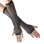 MHNJA Fishnet Gloves Women's Girls 80's Theme Party Fishnet arm Sleeve Fishnet Sleeves