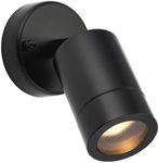 Palin Matt Black Steel External Outdoor Security GU10 Adjustable Tilt Wall Spot Light IP44 Rated