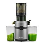 Cold Press Juicer Machines,Fretta Slow Masticating Juicer with 108mm &1.0L Hopper for Whole Fruits and Vegetables,200W Self Feeding High Yield Juice Extractor,BPA Free Tritan, (Grey)