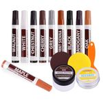 Wood Marker Furniture Repair Kit 16-Piece Set with Markers for Scratch Repair, Furniture Touch-Up Pens and Wood Filler for Addressing Cracks and Discoloration on Floors, Tables, Desks and Bedposts