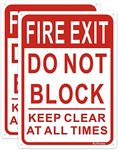 Fire Exit Sign, Do Not Block Sign K