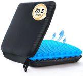 RARIRO Portable Gel Seat Cushion, Up to 20.5" Foldable Travel Cushion for Home, Office Chair, Bleacher, Folding Egg Gel Cushion for Stadium, Travel, Camping, Seat Cushion for Pressure Relief[Blue]