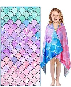 Microfiber Quick Dry Beach Towel for Kids– Lightweight Sand Free Large Towel Accessories Travel Must Have Swim Pool Yoga Camping Gear Summer Cruise Ship Compact Sandproof Gift Colorful Bubbles