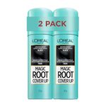 L'Oréal Paris Magic Root Cover Up Root Touch Up, Black Hair Dye, Root Touch Up Spray for Thinning Hair, Temporary Hair Dye, Grey Coverage, Pack of 2